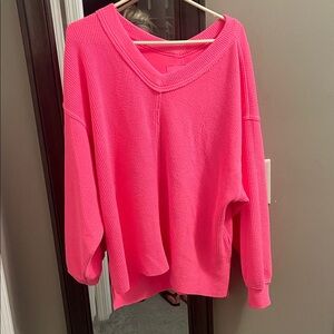 Aerie Pink V-Neck Sweater